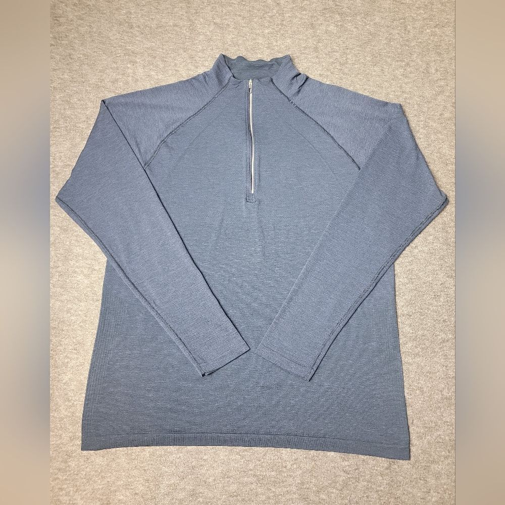 Lululemon Metal Vent Tech Long Sleeve Shirt  Mens Size Xl  1/2 Zip Blue Pullover